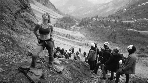 Making off Cliffhanger Lienz Dolomites Lily James Credit StudioCanal