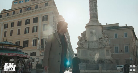 Screenshot A Talent for Murder the Column of the Immaculate Conception Piazza Mignanelli Rome Credit Magnolia Mae Films LD Entertainment