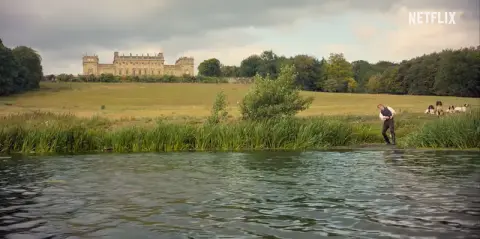 Screenshot Pride and Prejudice Harewood House Credit Netflix
